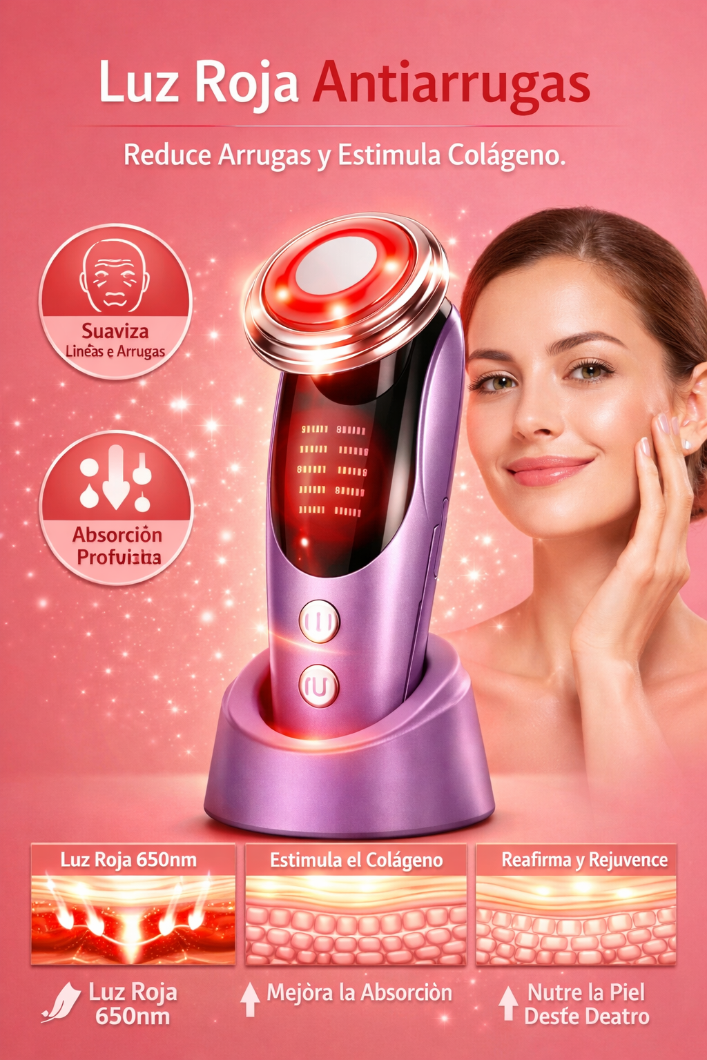 Masajeador facial 7-1 para reducir acné en casa